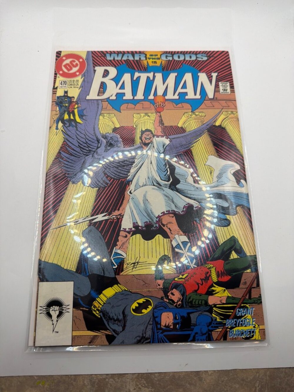 Batman #470 DC Comics 1991 War Of The Gods Tie-In Signed By Norm Breyfogle